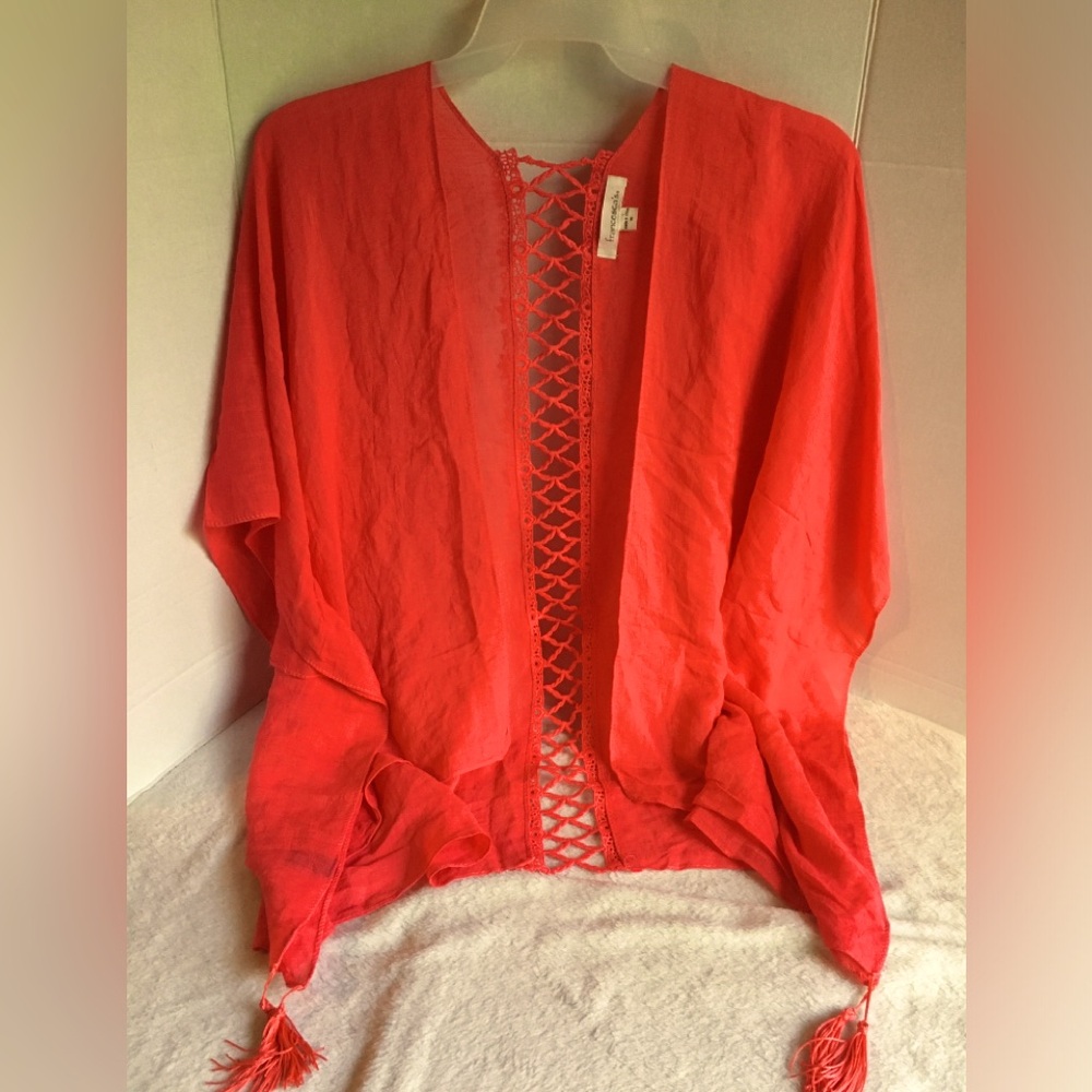 Francesca’s cardigan/swimming Suit Cover Up - Coral